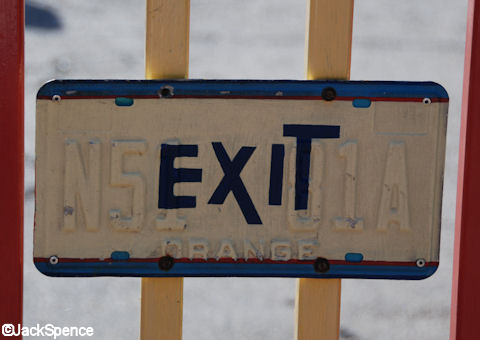 License Plate Exit Sign